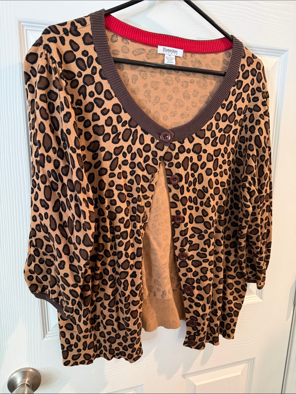Leopard Print Button-Front Cardigan